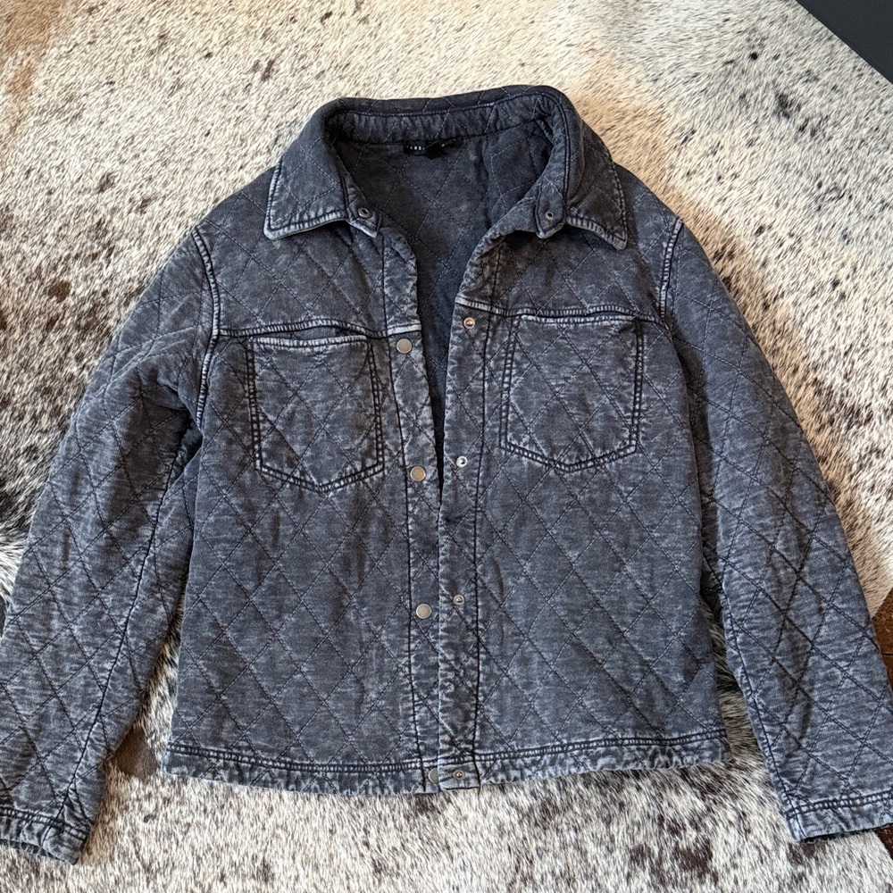 Grey/Black washed quilted jacket size Large